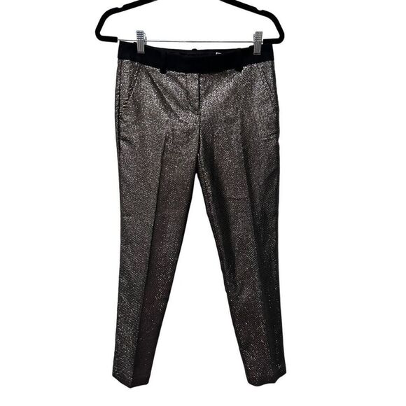 Trina Turk Gold Metallic Pants Pleated Size 2 Disco 70’s Vibes Throwback - Picture 1 of 12